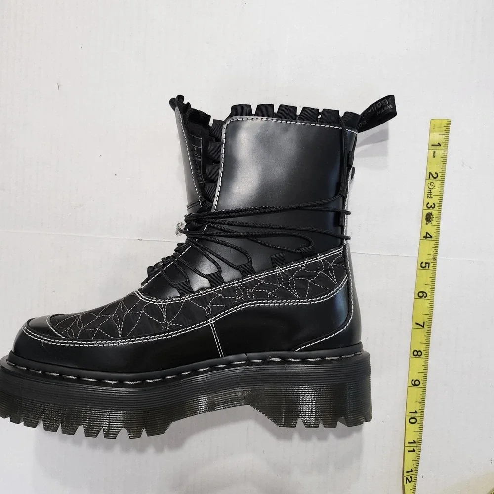 Unisex Size M8/W9 Dr. Martens Platform Boots Jadon Frill Smooth Leather Black